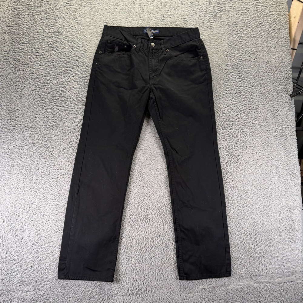 U.S. Polo Assn. Jeans Men's 31x30 Black Cotton Denim Straight Dark Wash Workwear